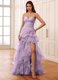 Christabelle Lilac Corset Rhinestone Sheer Lace Prom Dress image3