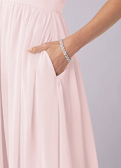 Barbie ♥ Azazie Brautjungfernkleider A-Linie Korsett Chiffon Kleid Zartrosa image16