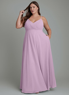 Azazie Amani Bridesmaid Dresses Wisteria A-Line Pleated Chiffon Dress image9