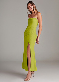 Azazie Leonis Bridesmaid Dresses Lemongrass Mermaid Strapless Chiffon Convertible Dress image3