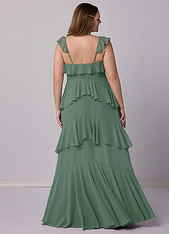 Barbie ♥ Azazie Bridesmaid Dresses Eucalyptus A-Line Sweetheart Neckline Chiffon Dress image7
