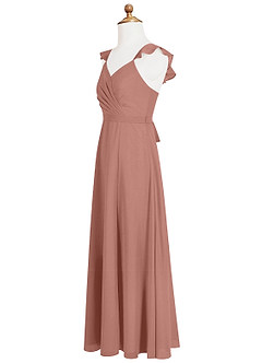 Azazie Emily Junior Cedar Rose A-Line Ruched Chiffon Dress image7