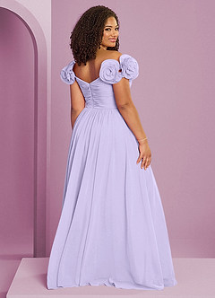 Barbie ♥ Azazie Robes de demoiselle d'honneur Robe Trapèze Convertible en Mousseline de soie Épaule décolletée Lilas image19