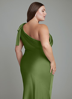 Azazie Yuanna Brautjungfernkleider Meerjungfrau-Linie One-Shoulder Stretch-Satin Kleid Wacholder image14