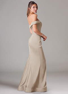 Azazie Everly Bridesmaid Dresses Frost Mermaid Off the Shoulder Stretch Satin Convertible Dress image4