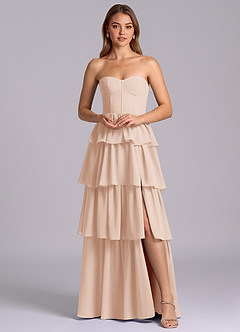 Azazie Faye Bridesmaid Dresses English Rose A-Line Sweetheart Neckline Chiffon Dress image6