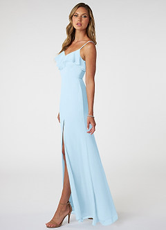Azazie Natalia Bridesmaid Dresses Sky Blue A-Line Chiffon Dress image3