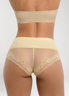 front Braguitas de talle alto con panel de encaje para control de abdomen