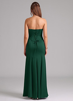 Azazie Ximena Essayer des robes à la maison Robe Sirène Convertible en Satin extensible Corset Vert Foncé image6