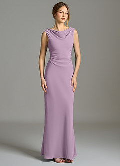 Azazie Kieryn Bridesmaid Dresses Wisteria Mermaid Pleated Chiffon Dress image5