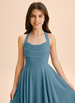 Azazie Kady Junior Linia A Dekolt w kształcie serca Szyfon Długość podłogi Młodsza druhna Sukienka image6