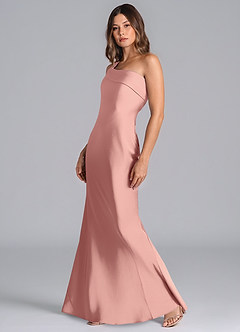 Azazie Driea Brudtärnklänningar Klä av Sjöjungfru i Stretch Satin Ena axeln Rosett image6