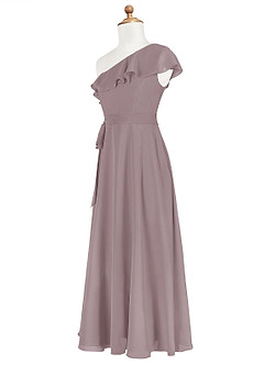 Azazie Eletta Junior Dusk A-Line Ruched Chiffon Dress image8