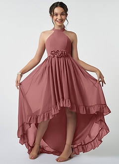 Azazie Hermione Junior Amethyst A-Line Chiffon Dress image2