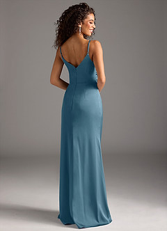 Azazie Deandra Robes de demoiselle d'honneur Robe Sirène en Satin extensible Plissée Bermude image2