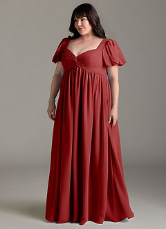 Azazie Madisynn Maternity Bridesmaid Dresses Bow Chiffon Floor-Length Dress image8