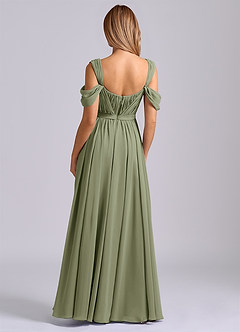 Azazie Koa Final Sale Pistachio A-Line Off the Shoulder Chiffon Dress image2