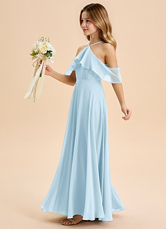 Azazie Tessabelle Junior Sky Blue A-Line Off the Shoulder Chiffon Dress image3