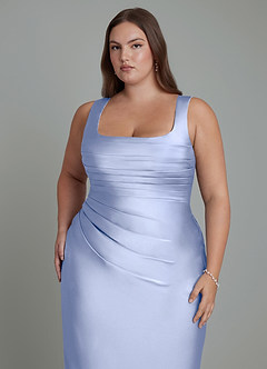 Azazie Agustina Brautjungfernkleider Meerjungfrau-Linie Korsett Stretch-Satin Kleid Eis image12