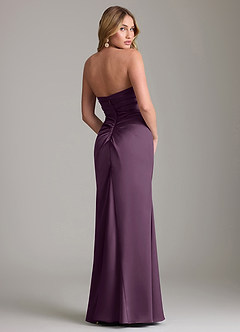 Azazie Lucille Bridesmaid Dresses Plum Mermaid Strapless Stretch Satin Convertible Dress image2