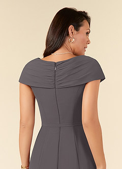 Azazie Bailora Mother of the Bride Dresses Steel Grey Mermaid Ruched Chiffon Dress image5