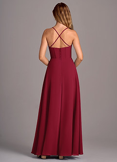 Azazie Carolyn Bridesmaid Dresses Burgundy A-Line Pleated Chiffon Dress image6
