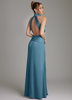 Azazie Gracelynn Bridesmaid Dresses Bermuda Sheath Pleated Stretch Satin Dress image9
