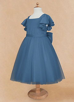 Azazie Kaeya Flower Girl Dresses Twilight A-Line Bow Tulle Dress image7