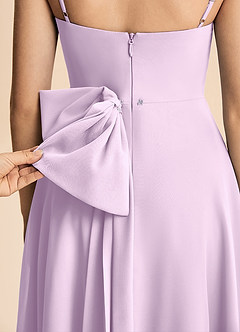 Azazie Bear Junior Frosted Lilac A-Line Pleated Chiffon Dress image6