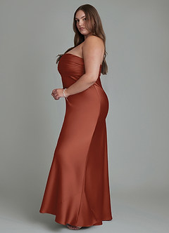 Azazie Saylor Bridesmaid Dresses Auburn Mermaid Strapless Stretch Satin Dress image14