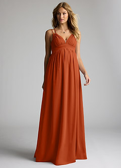 Azazie Emree Abiti da damigella d'onore premaman Abito A-Line Chiffon Floor-Length image1