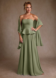 Azazie Josabeth Mother of the Bride Dresses Pistachio A-Line Pleated Chiffon Dress image1