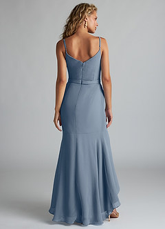 Azazie Summer Bridesmaid Dresses Twilight Mermaid Scoop Cowl Chiffon Dress image2