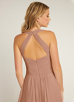 Azazie Claudia Bridesmaid Dresses Champagne Rose A-Line Sweetheart Neckline Chiffon Dress image6