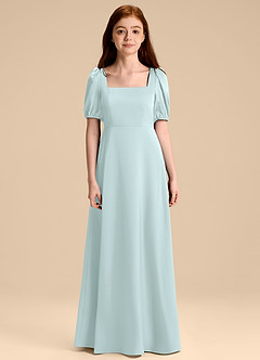 Azazie Briar Junior Robe Trapèze en Satin extensible Arc Verre De Mer image7