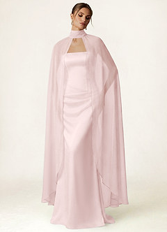 front Azazie Halter chiffon zwierige cape