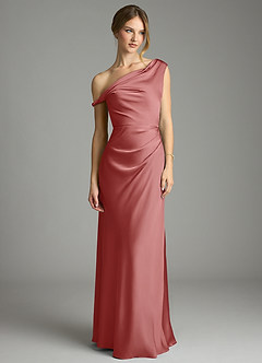 Azazie Emerson Robes à essayer chez vous Robe Sirène en Satin extensible Épaules dénudées émeraude image4