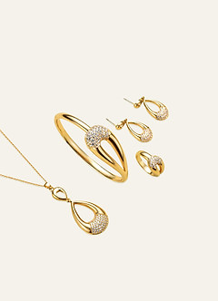 front Gold Zirconia Jewelry Set