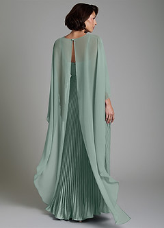Azazie Micah Bridesmaid Dresses Silver Sage A-Line Corset Stretch Satin Convertible Dress image2