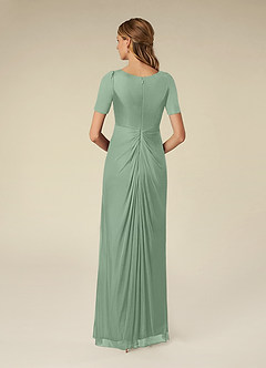 Azazie Bessie Mother of the Bride Dresses Matcha A-Line Pleated Mesh Dress image2