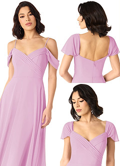 Azazie Tancie Bridesmaid Dresses Candy Pink A-Line Off the Shoulder Chiffon Convertible Dress image6