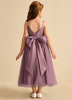 Azazie Patootie Flower Girl Dresses Vintage Mauve A-Line Spaghetti Strap Tulle Dress image5