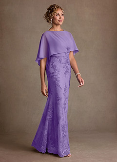 Azazie Amrita Mother of the Bride Dresses Tahiti Mermaid Lace Chiffon Dress image2