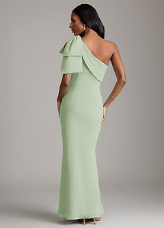 Azazie Yuanna Bridesmaid Dresses Dusty Sage Mermaid One Shoulder Chiffon Dress image6