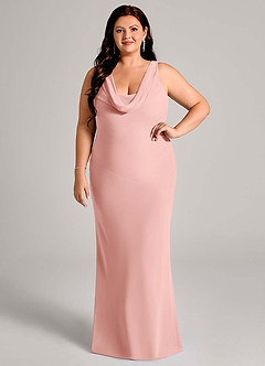 Azazie Rylina Vestidos de damas de honor Vestido de Rosetón de Gasa de Corte Sirena con Plisado image7