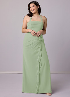 Barbie ♥ Azazie Bridesmaid Dresses Dusty Sage Sheath Strapless Chiffon Convertible Dress image5