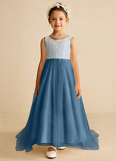 Azazie Tay Flower Girl Dresses Bermuda A-Line Sequins Tulle Dress image1