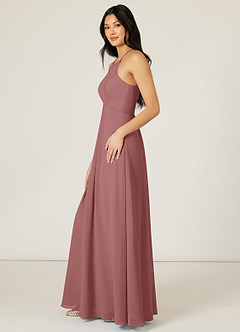 Azazie Sarah Brautjungfernkleider Empire Plissee Chiffon Kleid Wüstenrose image3