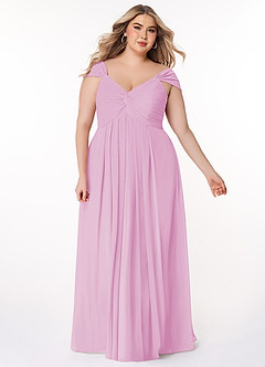 Azazie Kaitlynn Bridesmaid Dresses Candy Pink Empire Ruched Chiffon Convertible Dress image10