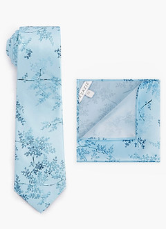 front Matte Satin Wide Tie and Pocket Square Set